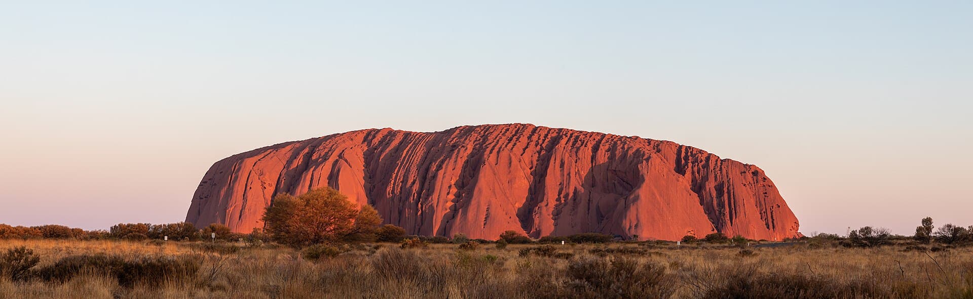 Uluru sandstone monolith in late light, Northern Territory